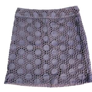 Vinyard Vines Navy cotton crochet lace mini skirt. Size 2.